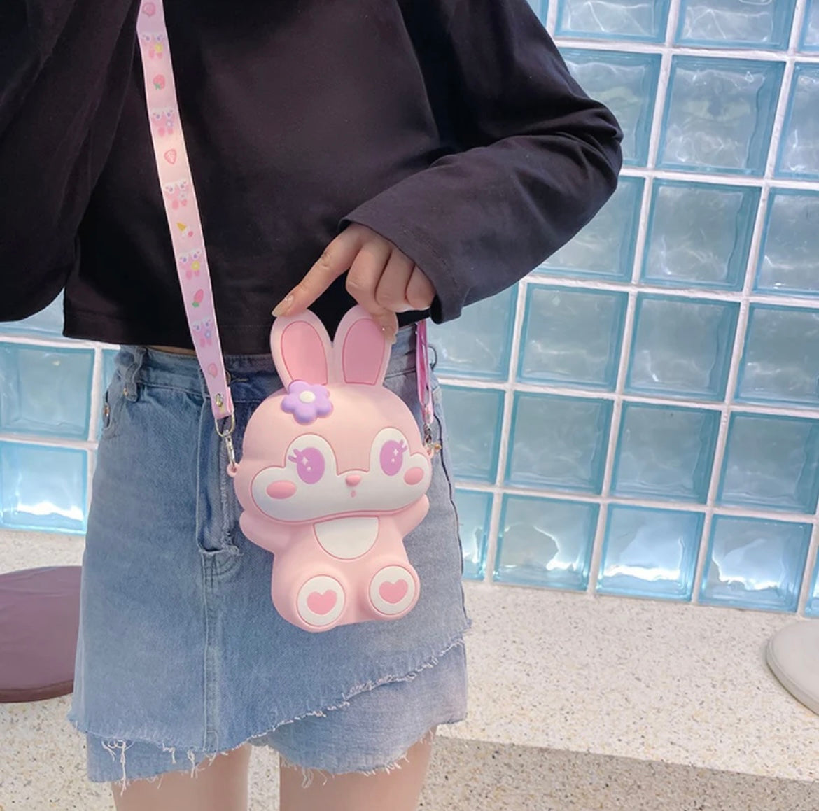 Cute Little Bunny Sling Bag for kids with mirror, comb and keychain