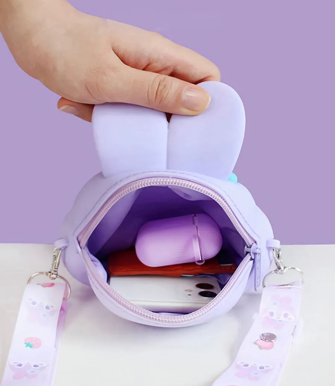 Cute Little Bunny Sling Bag for kids with mirror, comb and keychain