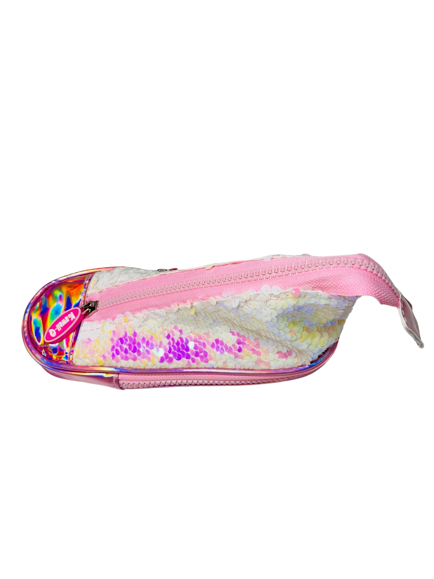 Sequins Shoe Shape Spacious pencil Pouch for girls ( Pink )