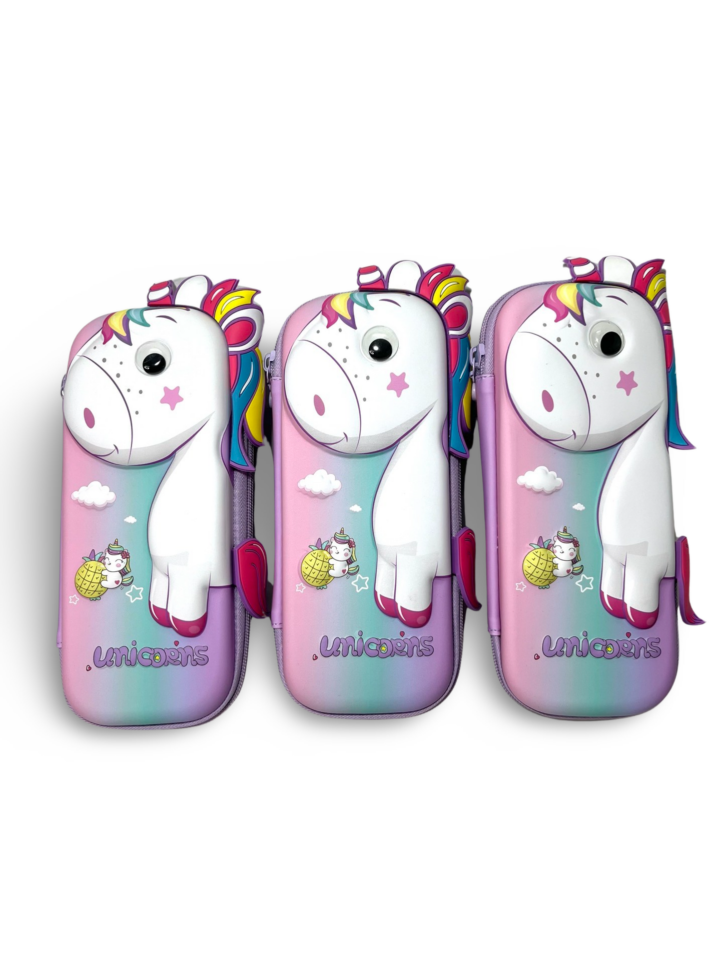 Googly Eyes 3D Unicorn Hard Case Pencil Pouch for kids