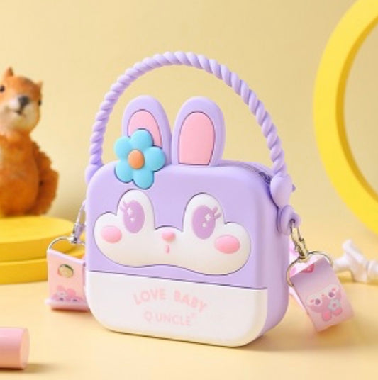 Cute Flower Bunny Sling Bag for kids with mirror, Comb and Keychain