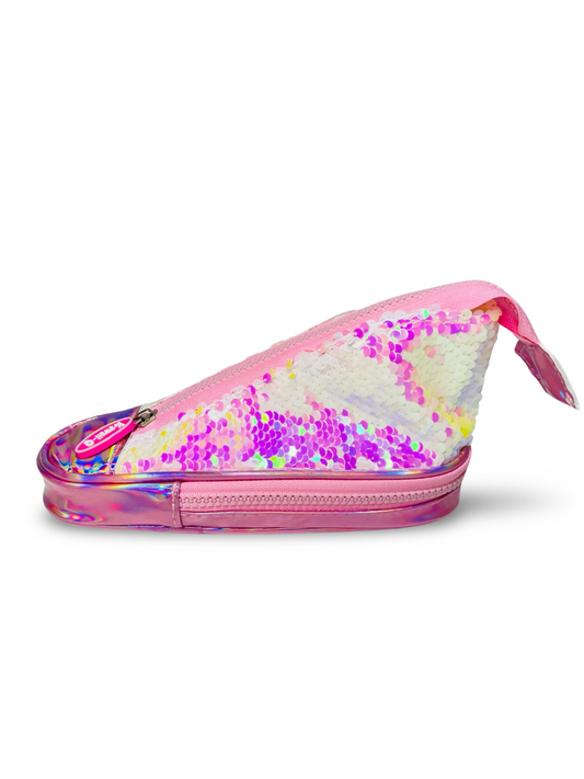 Sequins Shoe Shape Spacious pencil Pouch for girls ( Pink )