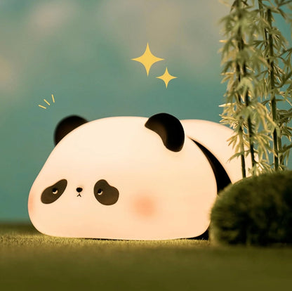 Cute Sleeping Panda Design Silicone Night Light