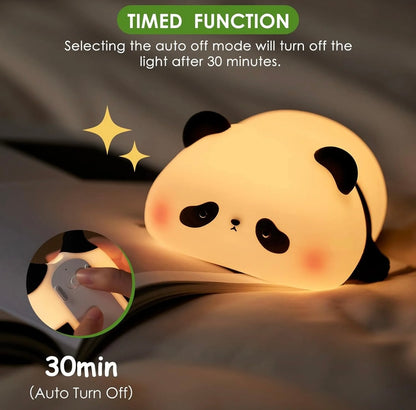 Cute Sleeping Panda Design Silicone Night Light