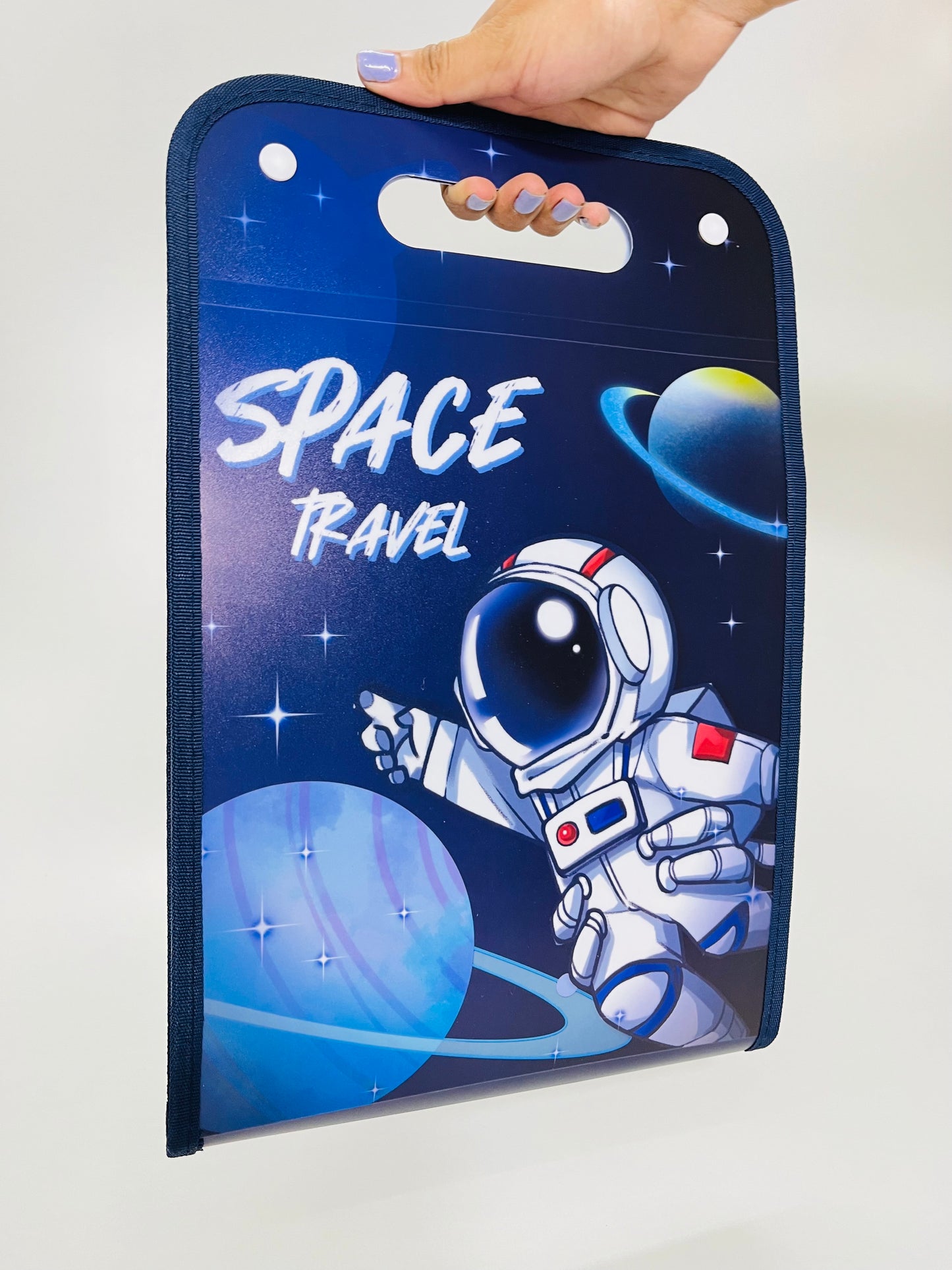 Space Travel Theme File Folder for kids with Button lock and handle