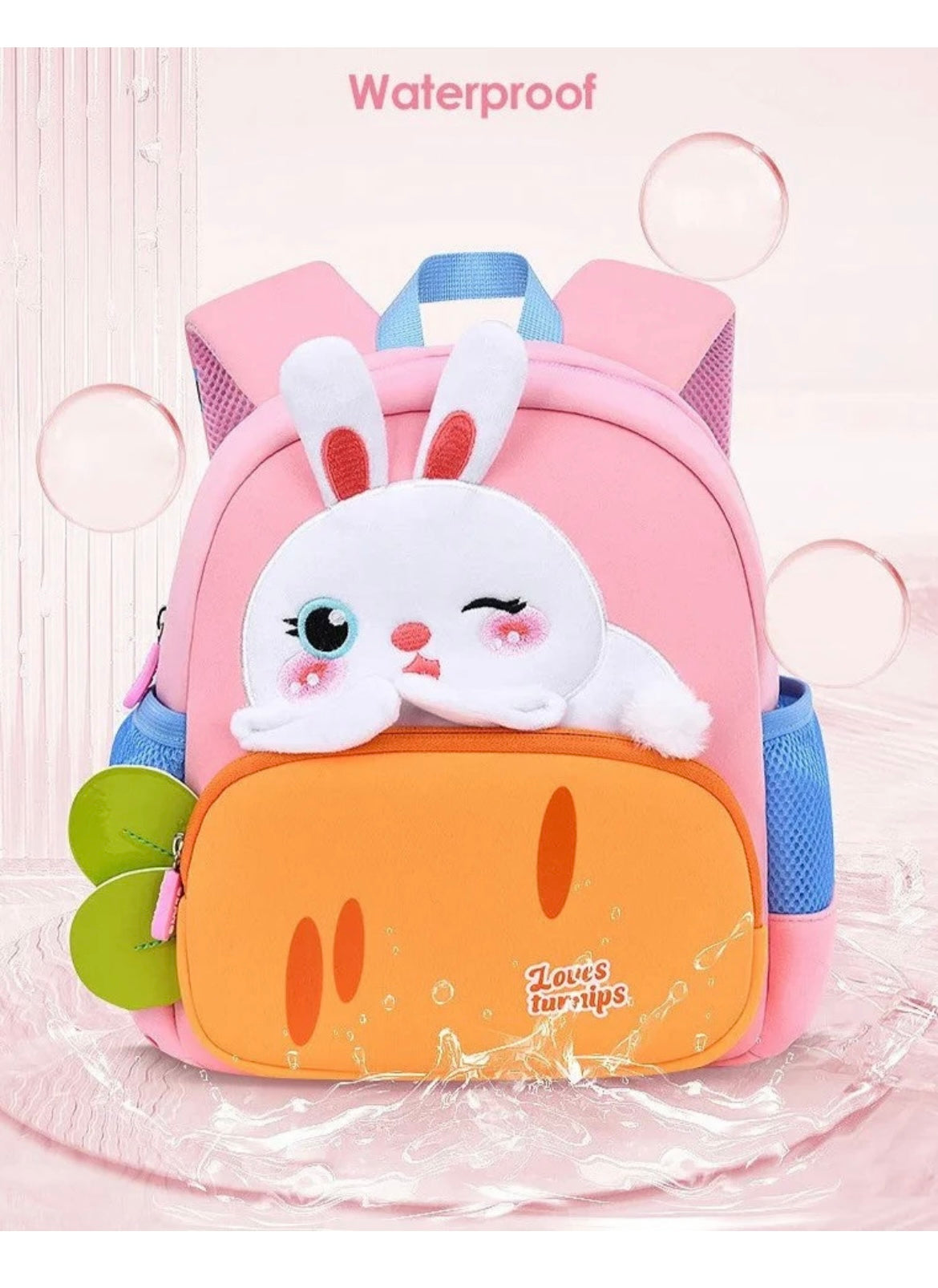 Rabbit with Carrot Design Bagpack for Kindergarten Kids