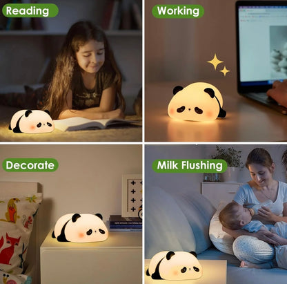 Cute Sleeping Panda Design Silicone Night Light