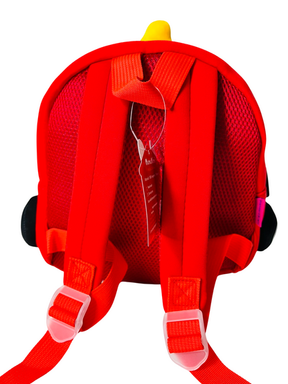 Cute cartoon Fire Engine soft Plush Backpack with front pocket for kids (RED)