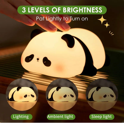 Cute Sleeping Panda Design Silicone Night Light