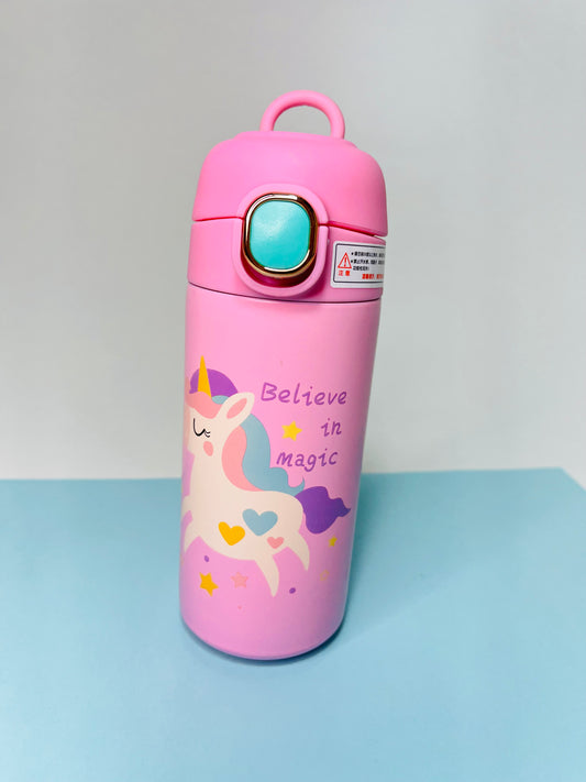 Cute Believe in magic kids Stainless Steel Bottle ( Baby Pink )